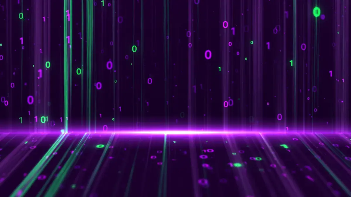 The Matrix binary code falling